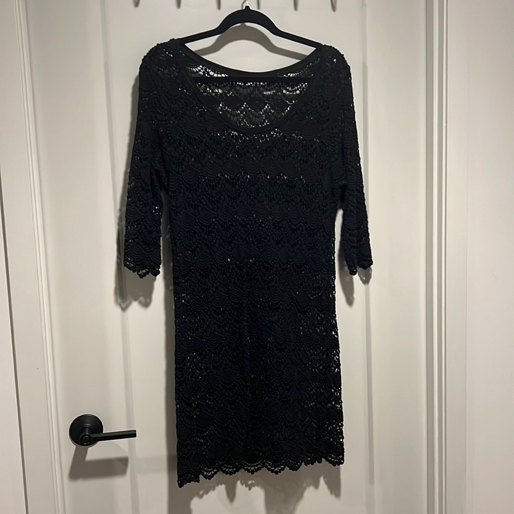 Triumph Black Crochet Swimsuit Cover Up